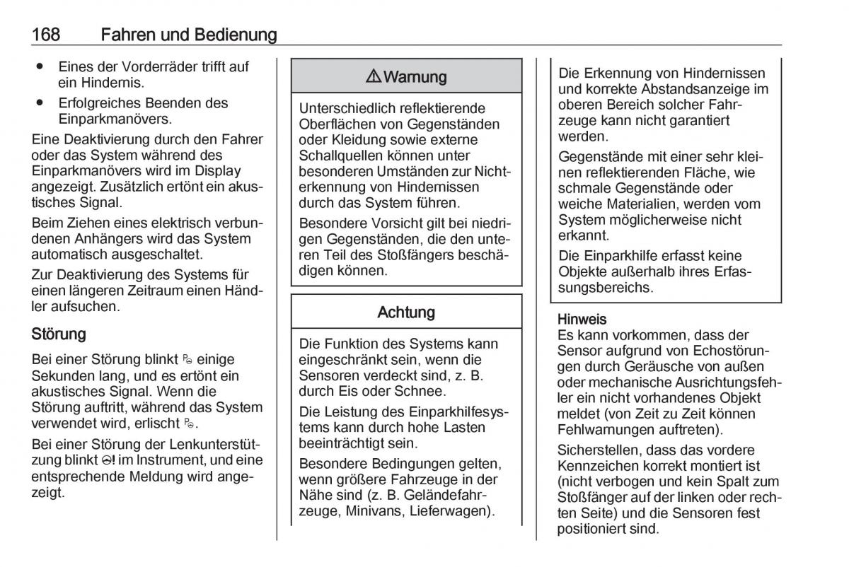 Opel Crossland X Handbuch / page 170