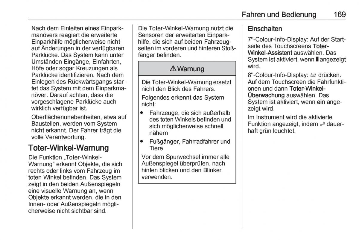 Opel Crossland X Handbuch / page 171