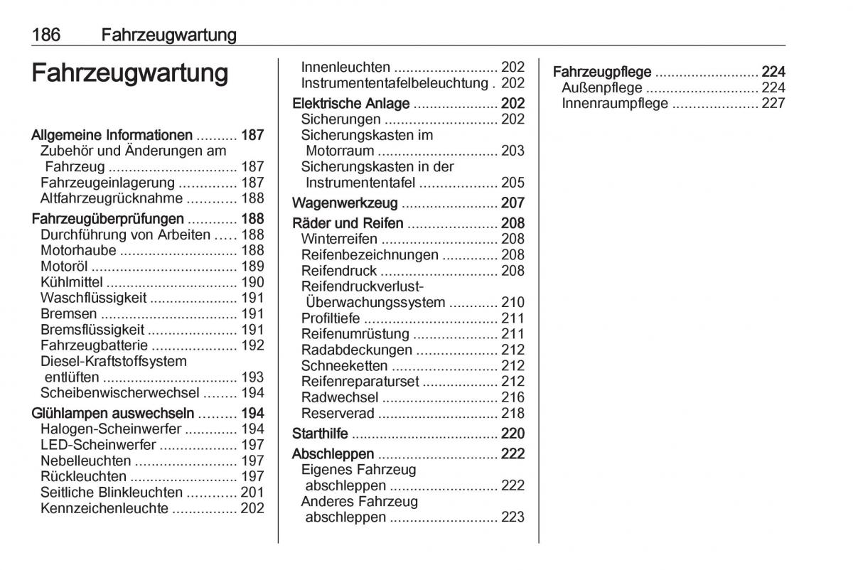 Opel Crossland X Handbuch / page 188