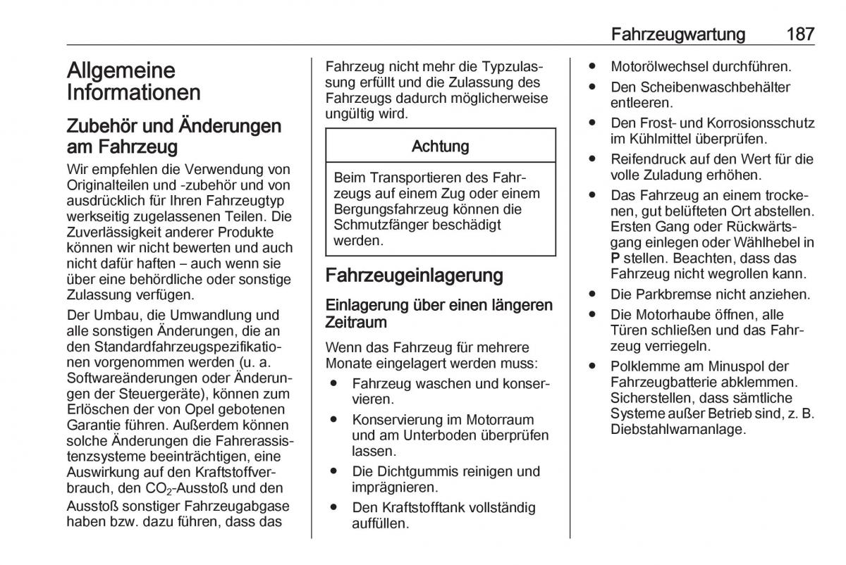 Opel Crossland X Handbuch / page 189