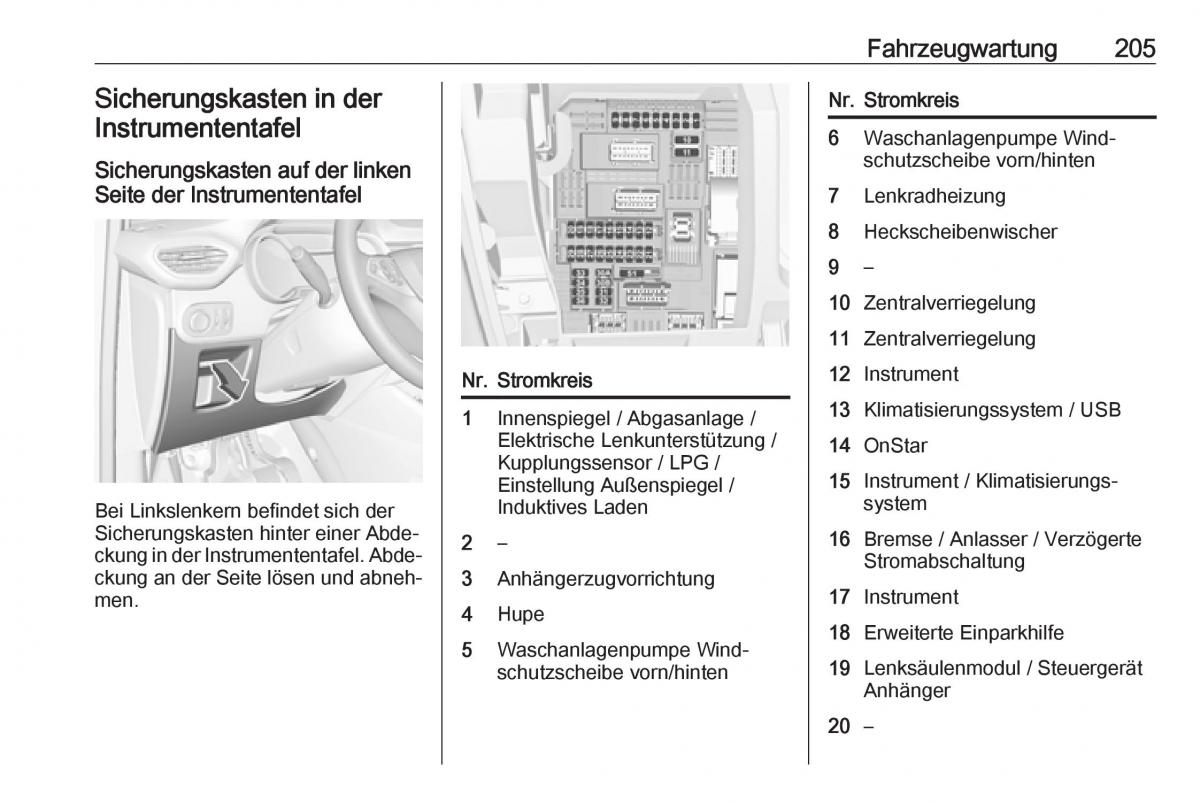 Opel Crossland X Handbuch / page 207