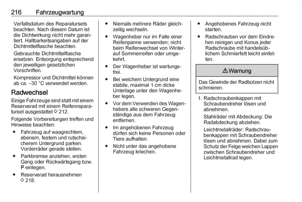 Opel Crossland X Handbuch / page 218