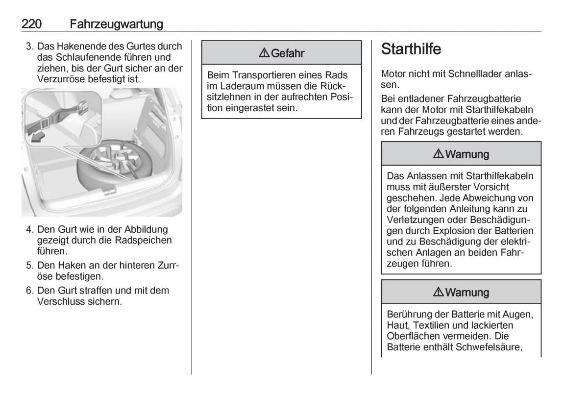 Opel Crossland X Handbuch / page 222