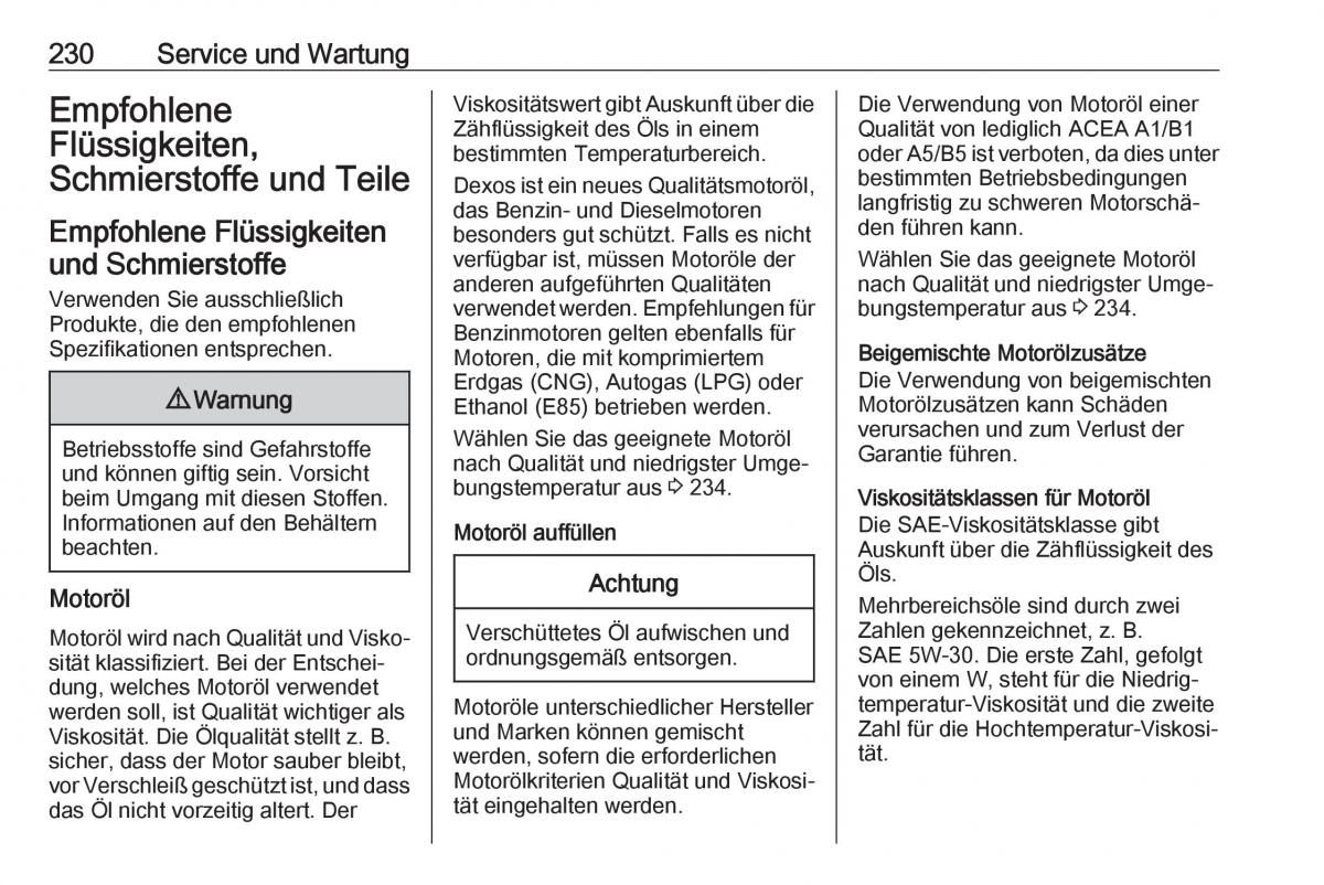 Opel Crossland X Handbuch / page 232