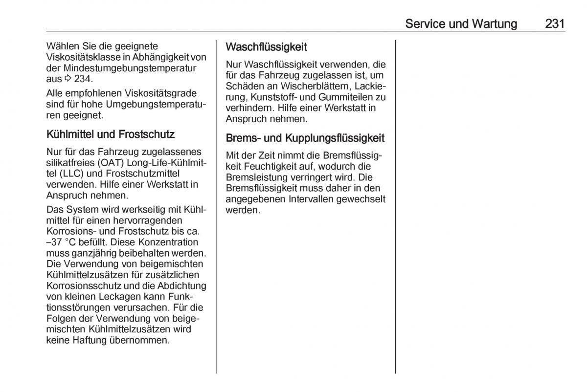 Opel Crossland X Handbuch / page 233