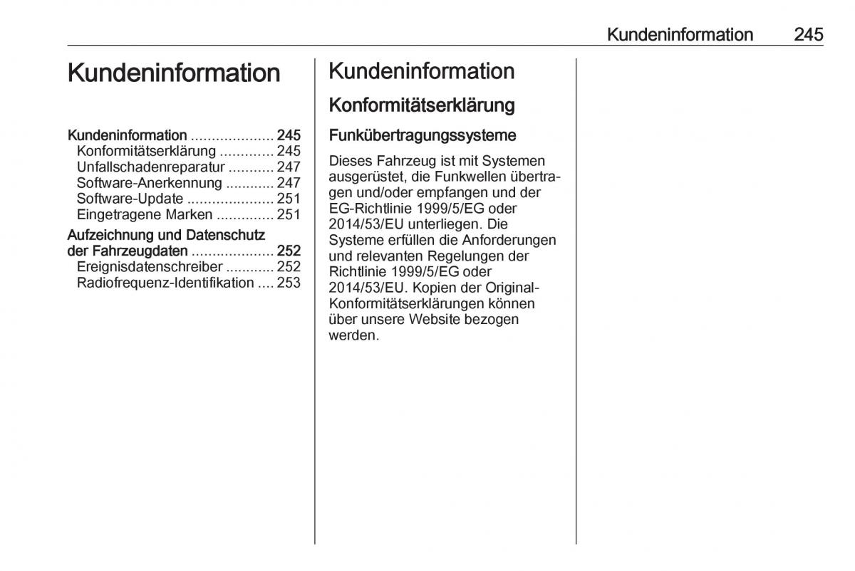 Opel Crossland X Handbuch / page 247