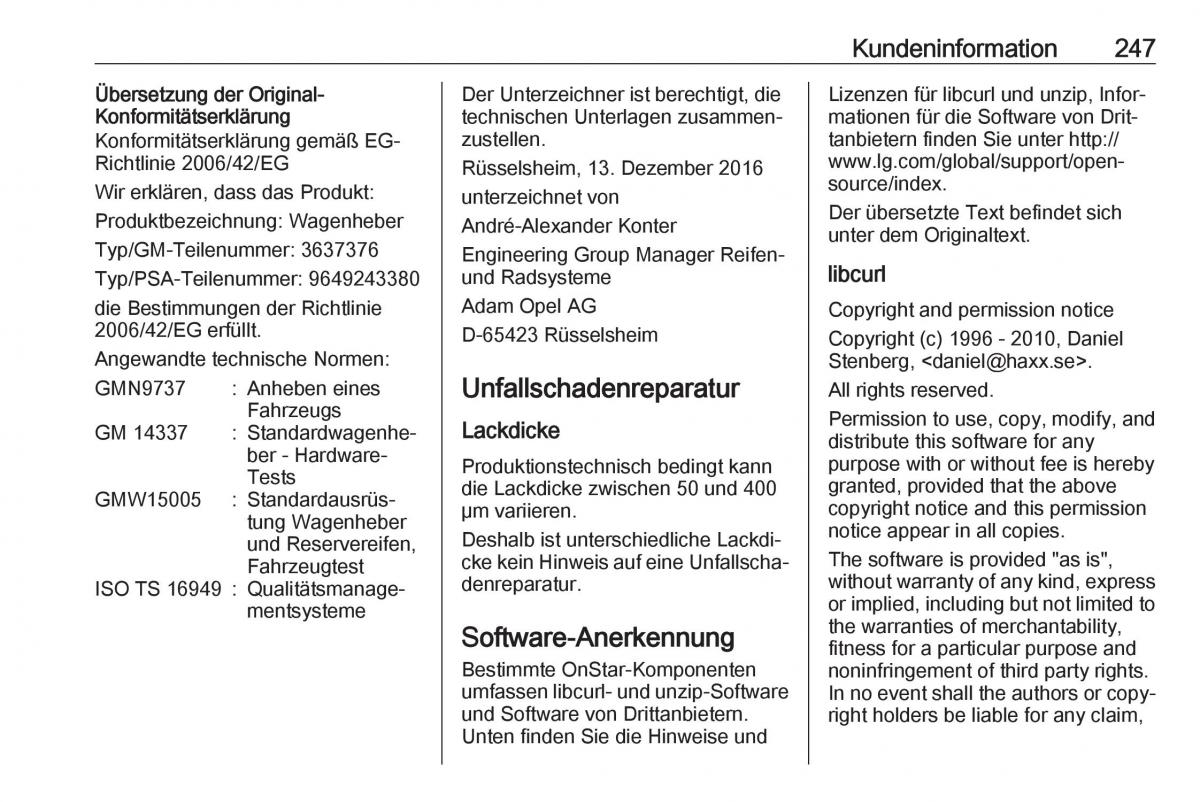 Opel Crossland X Handbuch / page 249