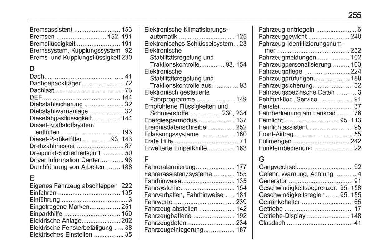 Opel Crossland X Handbuch / page 257