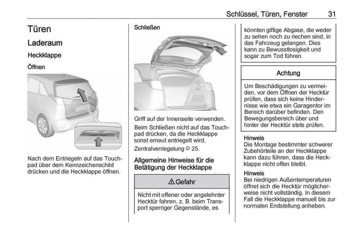 Opel Crossland X Handbuch / page 33