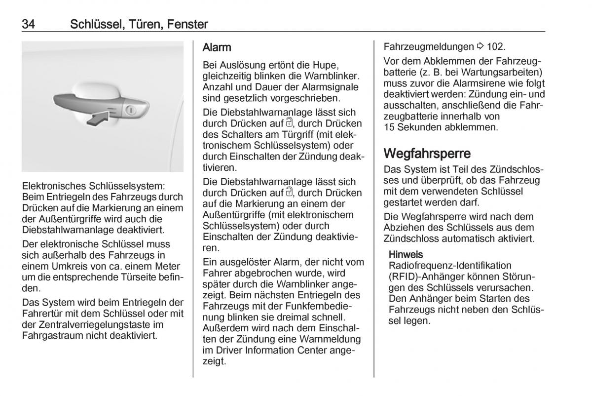 Opel Crossland X Handbuch / page 36