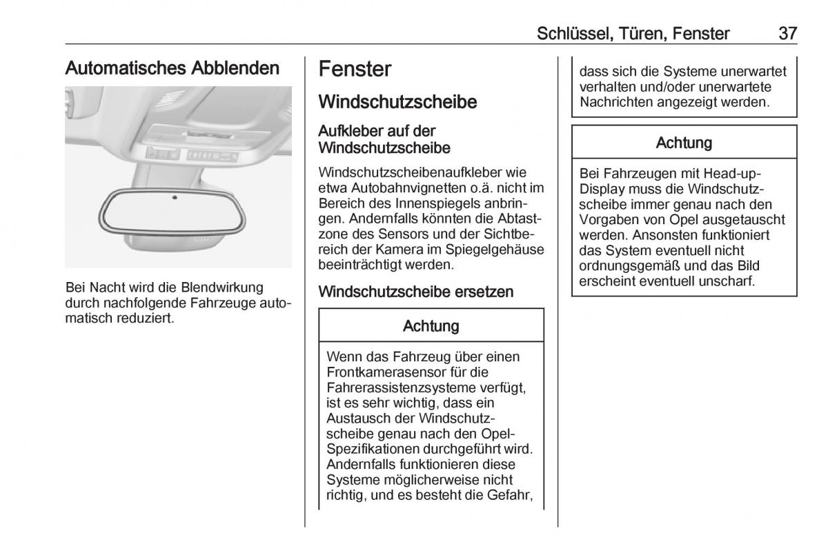 Opel Crossland X Handbuch / page 39