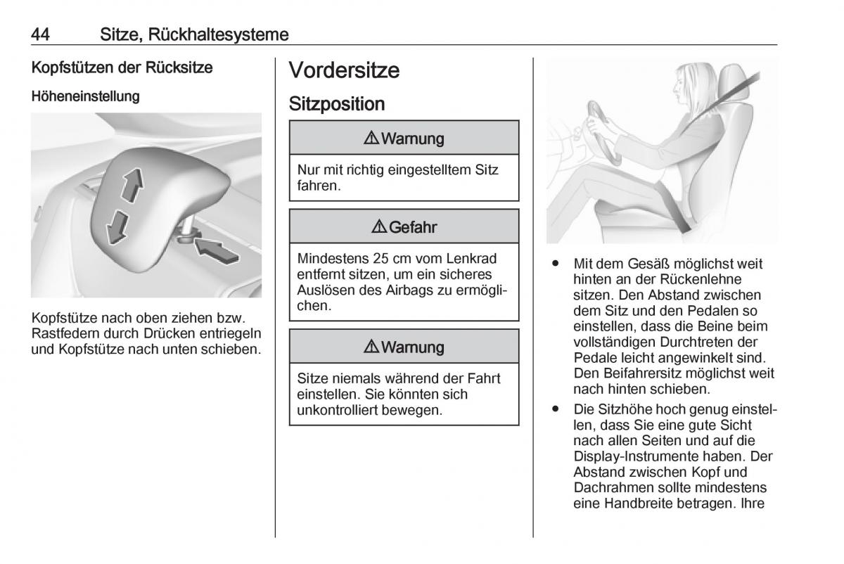 Opel Crossland X Handbuch / page 46