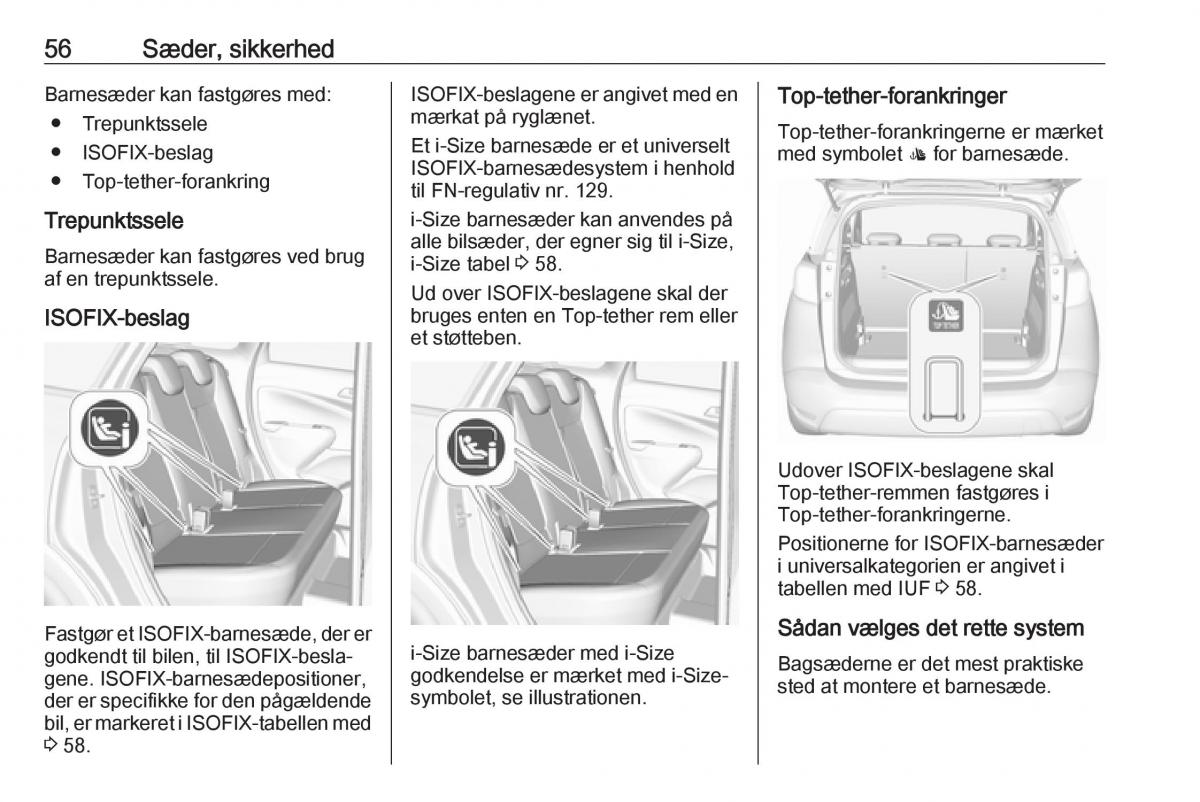 manual  Opel Crossland X Bilens instruktionsbog / page 58