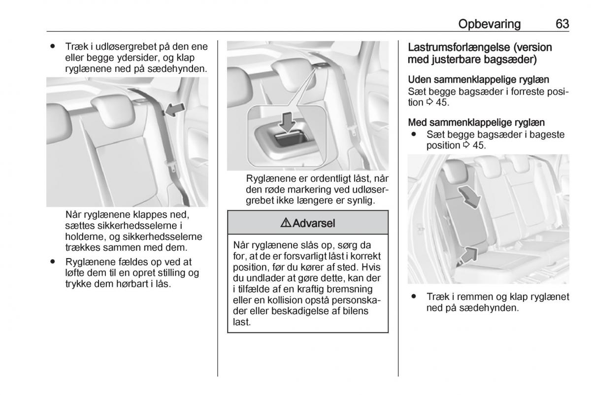 manual  Opel Crossland X Bilens instruktionsbog / page 65