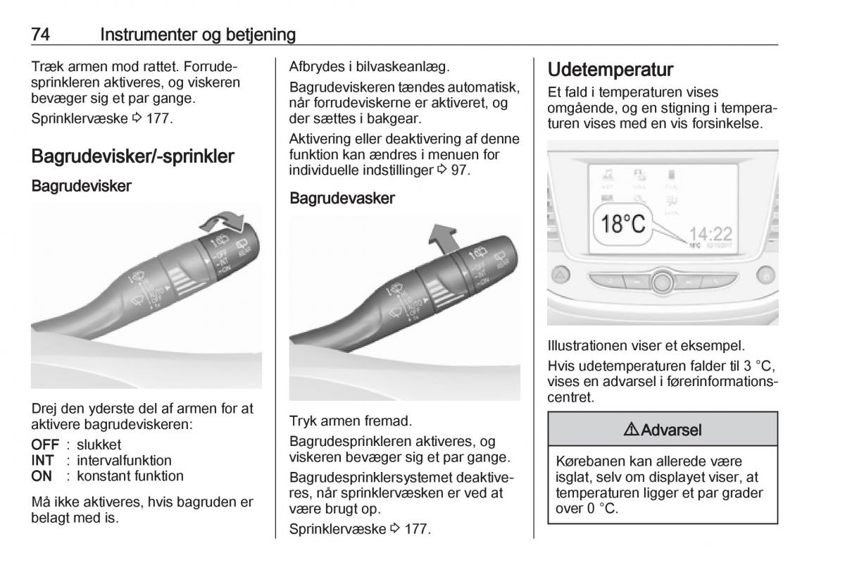 manual  Opel Crossland X Bilens instruktionsbog / page 76