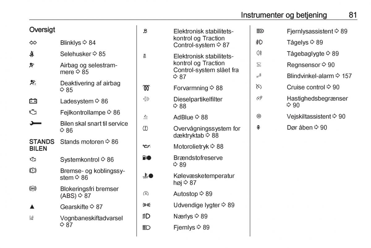 manual  Opel Crossland X Bilens instruktionsbog / page 83