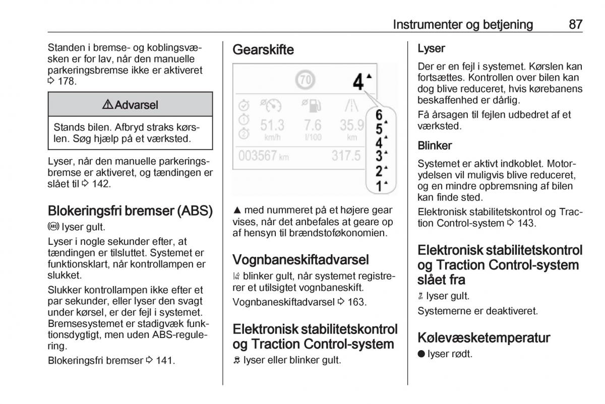 Opel Crossland X Bilens instruktionsbog / page 89