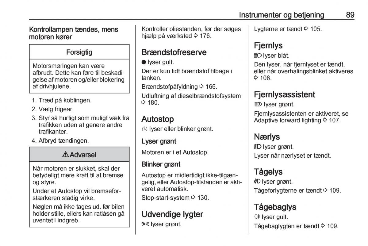 manual  Opel Crossland X Bilens instruktionsbog / page 91