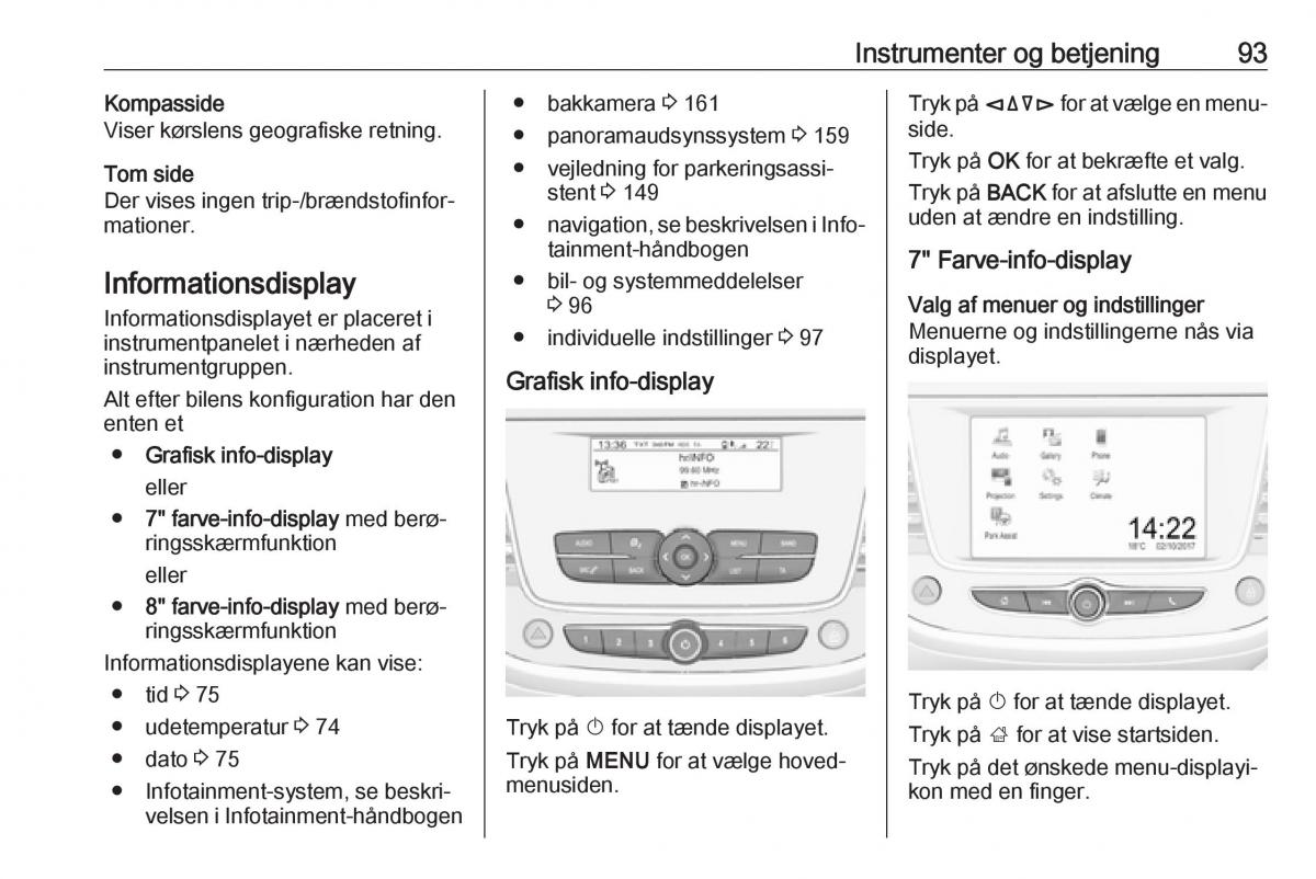 manual  Opel Crossland X Bilens instruktionsbog / page 95