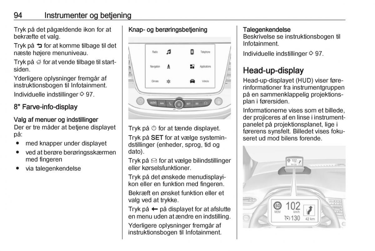 manual  Opel Crossland X Bilens instruktionsbog / page 96