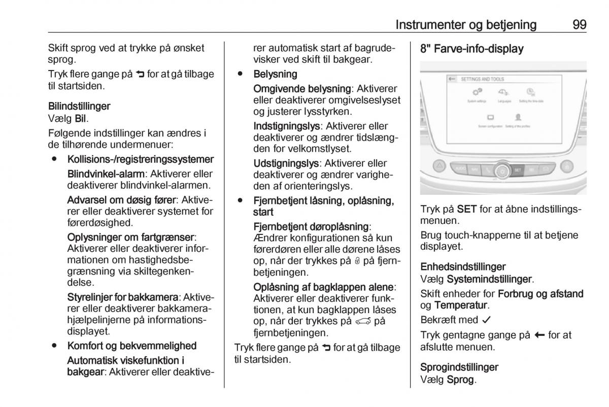 manual  Opel Crossland X Bilens instruktionsbog / page 101