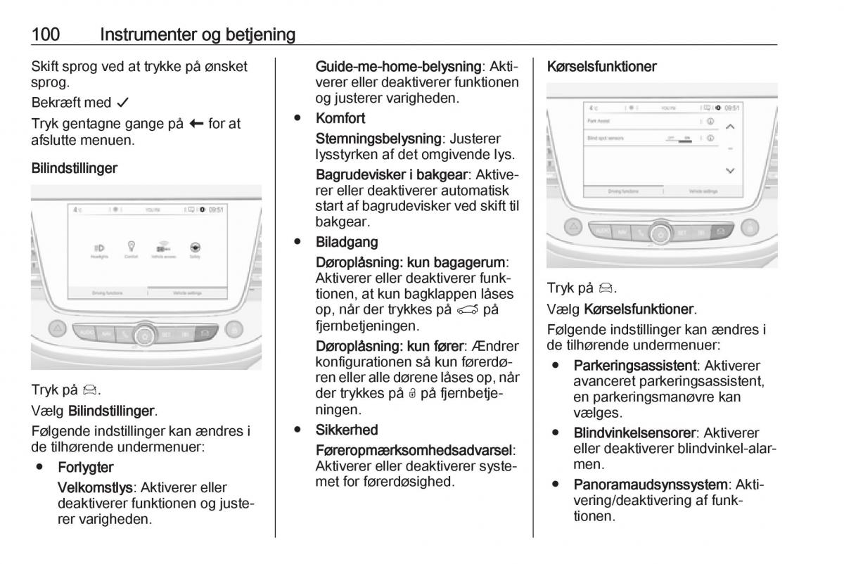 manual  Opel Crossland X Bilens instruktionsbog / page 102