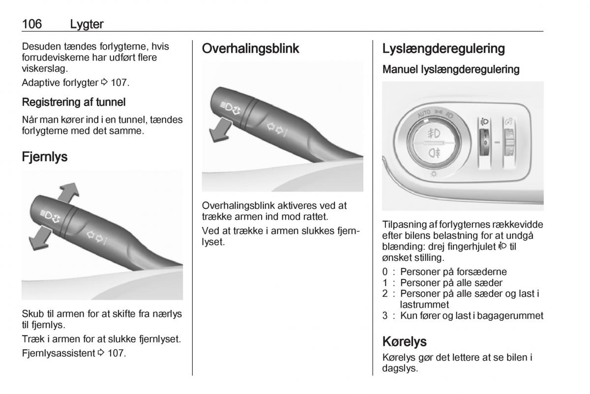manual  Opel Crossland X Bilens instruktionsbog / page 108