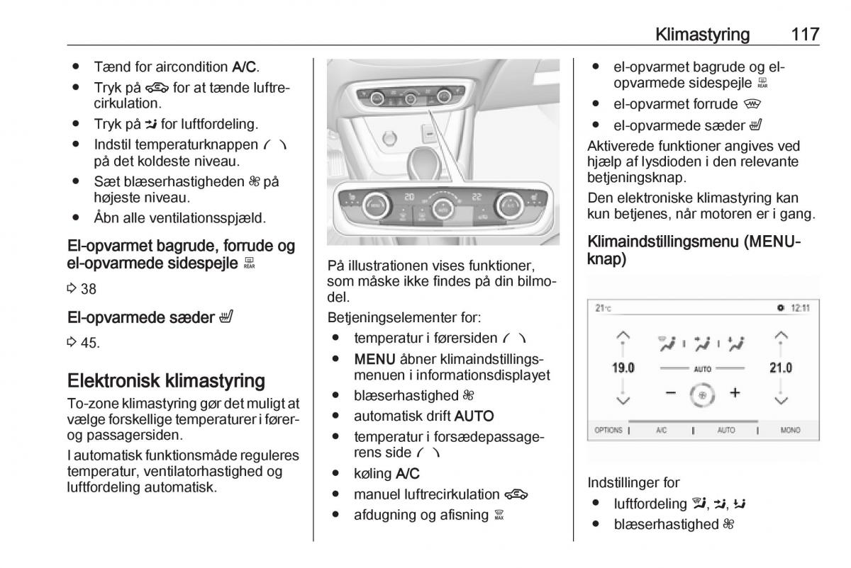 manual  Opel Crossland X Bilens instruktionsbog / page 119