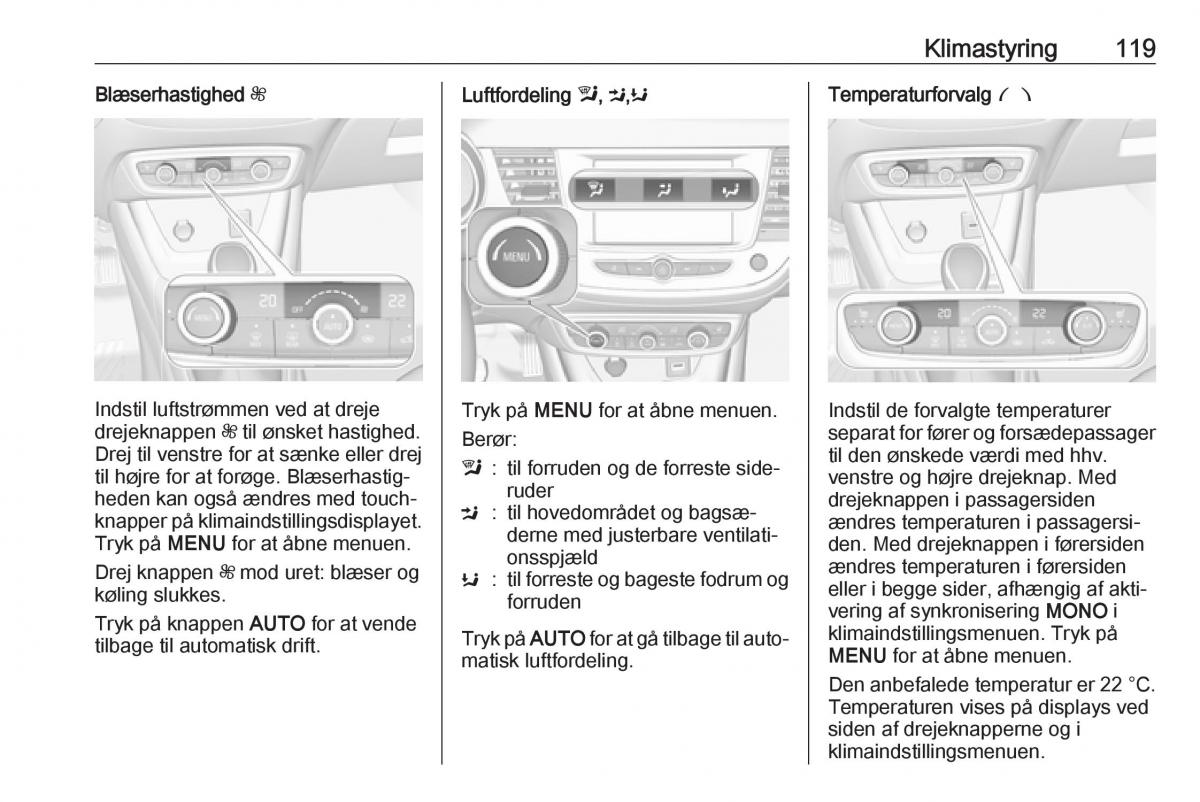 manual  Opel Crossland X Bilens instruktionsbog / page 121