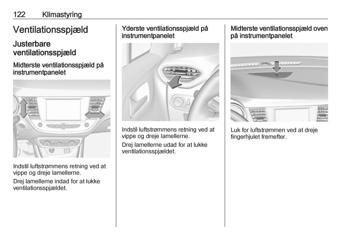 manual  Opel Crossland X Bilens instruktionsbog / page 124