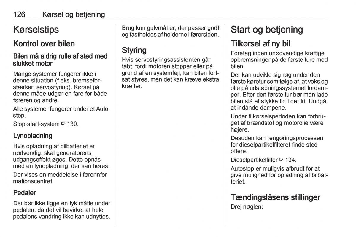 manual  Opel Crossland X Bilens instruktionsbog / page 128