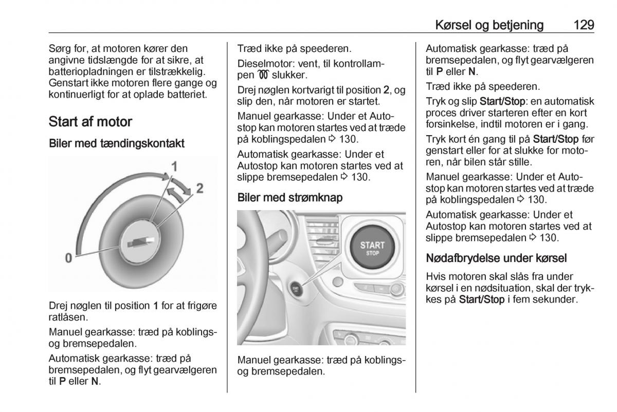 manual  Opel Crossland X Bilens instruktionsbog / page 131