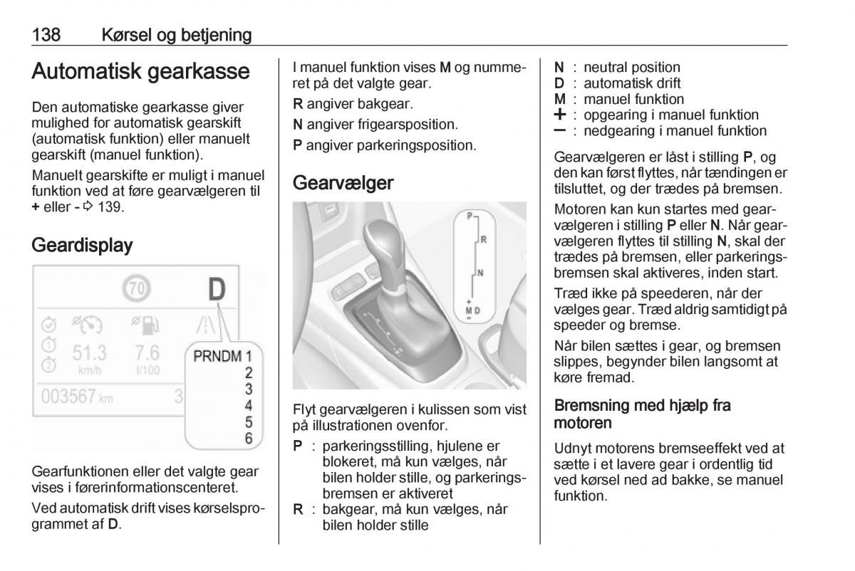 manual  Opel Crossland X Bilens instruktionsbog / page 140