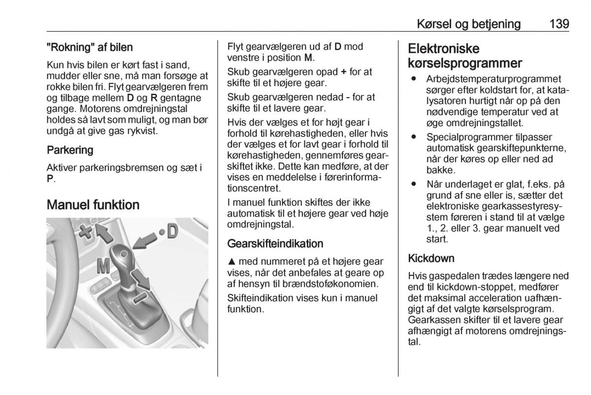 manual  Opel Crossland X Bilens instruktionsbog / page 141