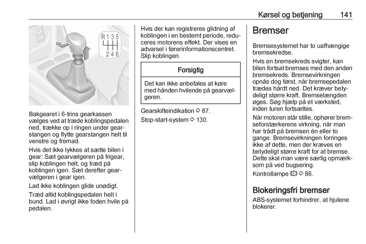 manual  Opel Crossland X Bilens instruktionsbog / page 143