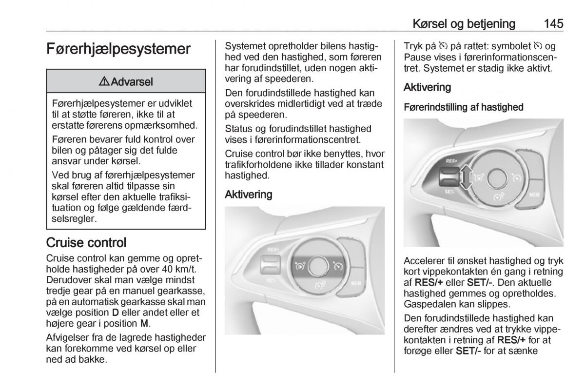 manual  Opel Crossland X Bilens instruktionsbog / page 147