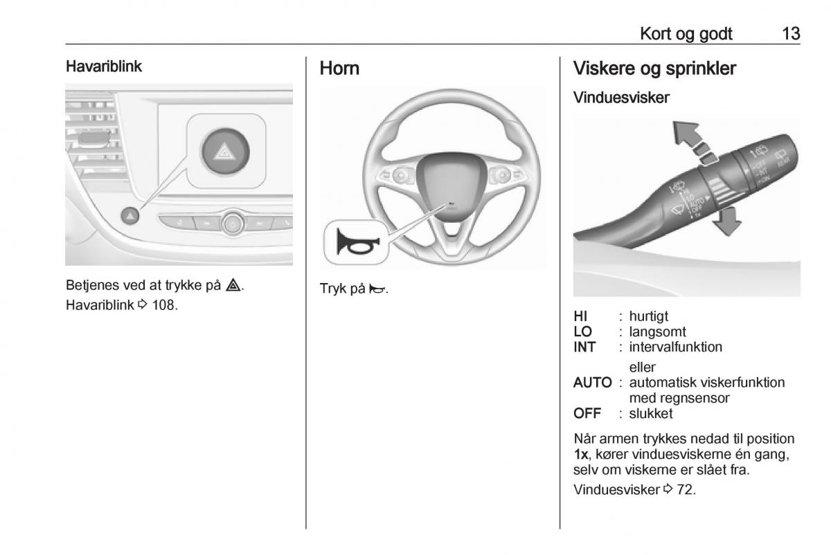 manual  Opel Crossland X Bilens instruktionsbog / page 15