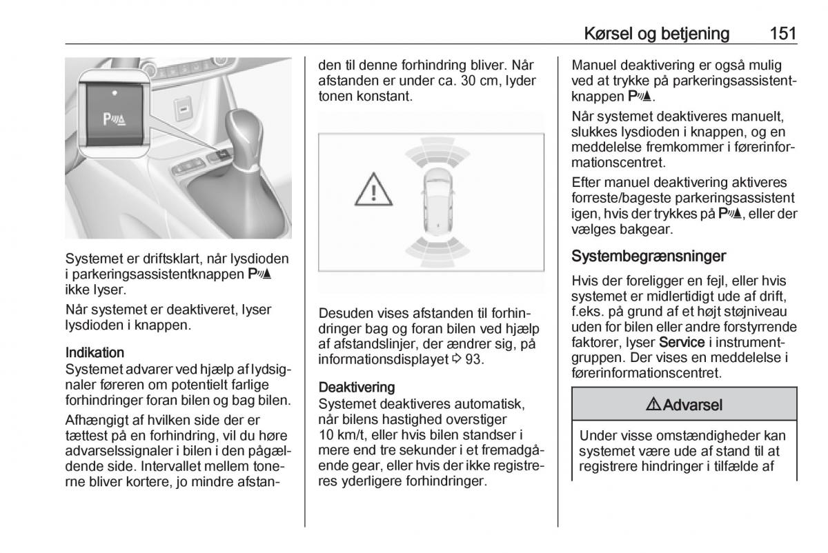 manual  Opel Crossland X Bilens instruktionsbog / page 153