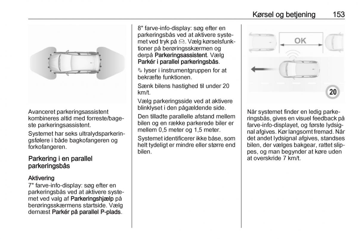 manual  Opel Crossland X Bilens instruktionsbog / page 155