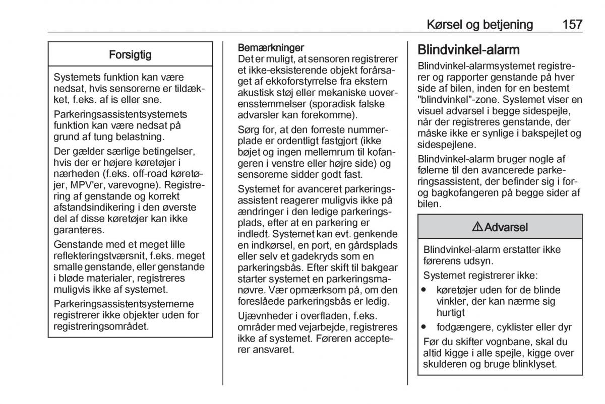 manual  Opel Crossland X Bilens instruktionsbog / page 159