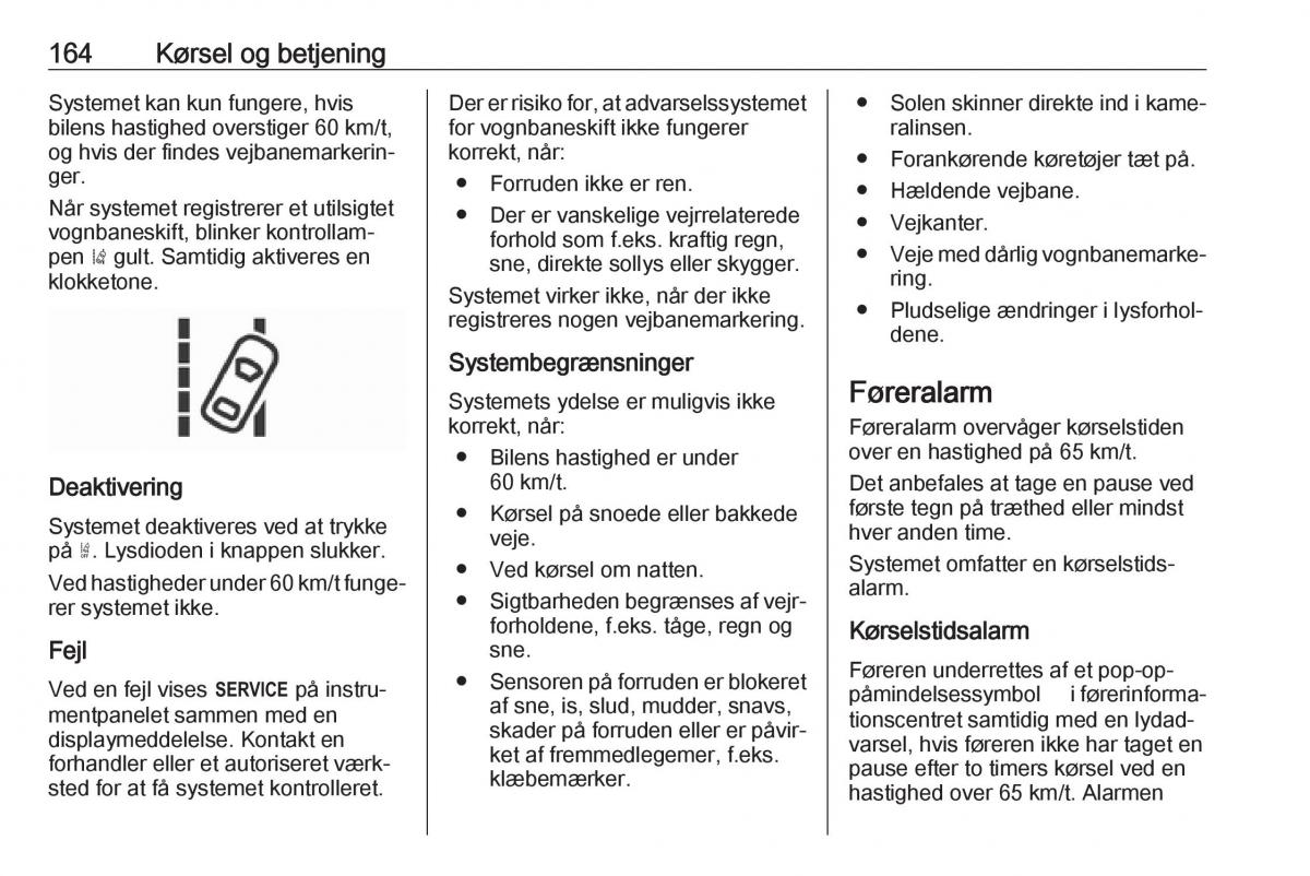 manual  Opel Crossland X Bilens instruktionsbog / page 166