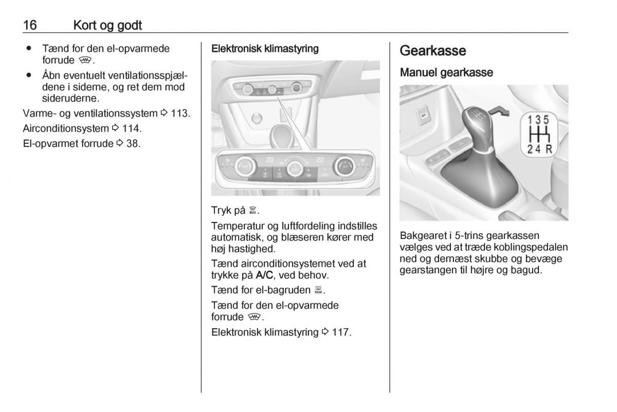 manual  Opel Crossland X Bilens instruktionsbog / page 18