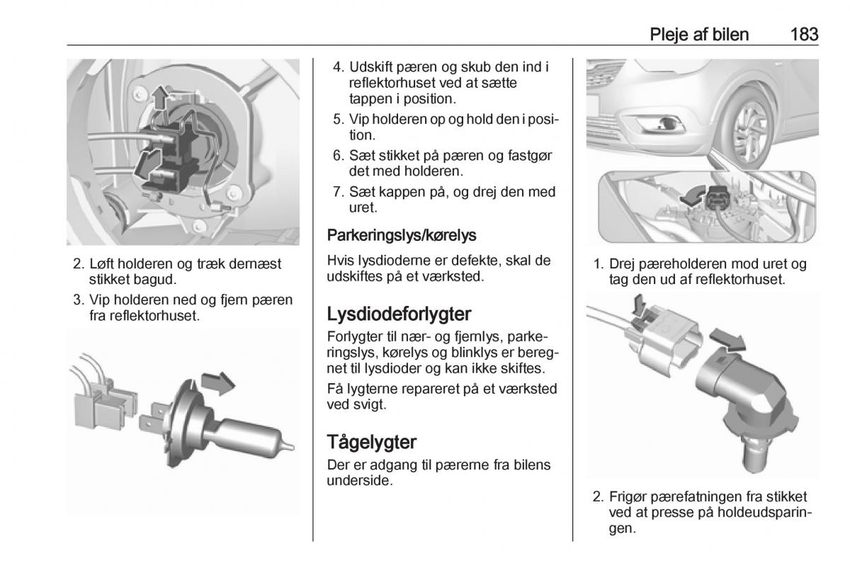 manual  Opel Crossland X Bilens instruktionsbog / page 185