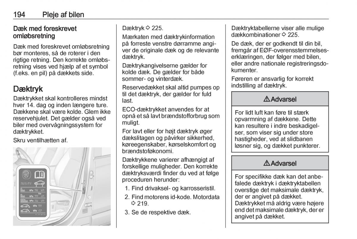 manual  Opel Crossland X Bilens instruktionsbog / page 196