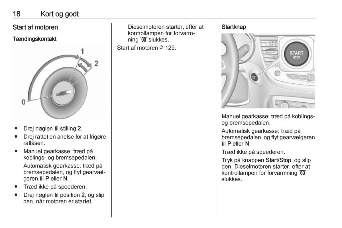 manual  Opel Crossland X Bilens instruktionsbog / page 20