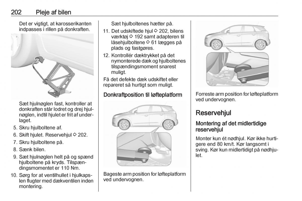 manual  Opel Crossland X Bilens instruktionsbog / page 204