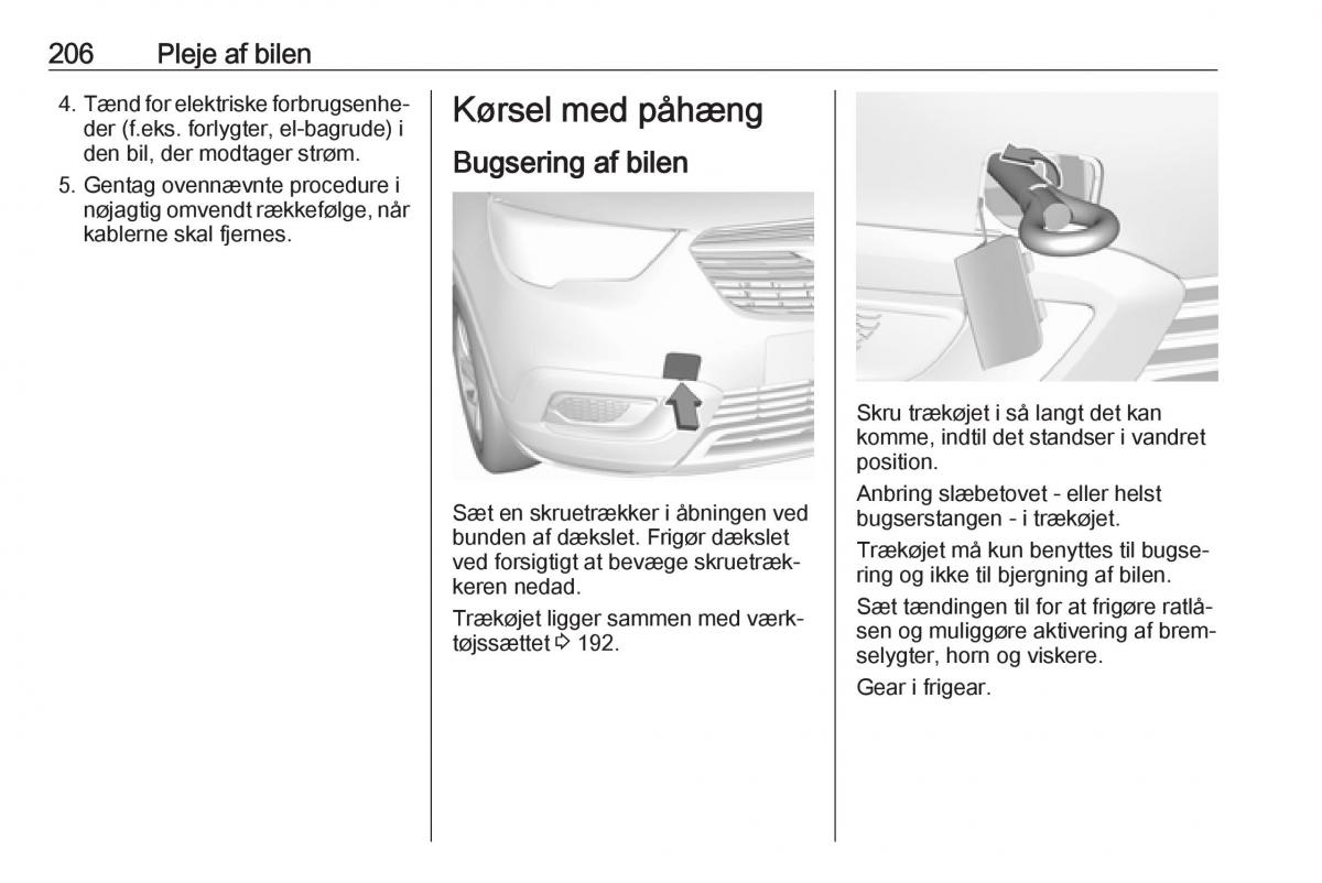 Opel Crossland X Bilens instruktionsbog / page 208