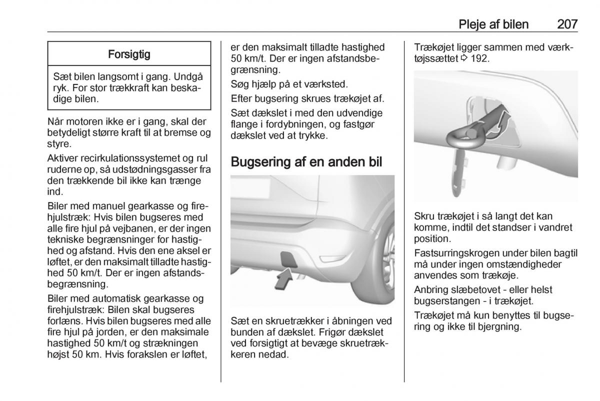 manual  Opel Crossland X Bilens instruktionsbog / page 209