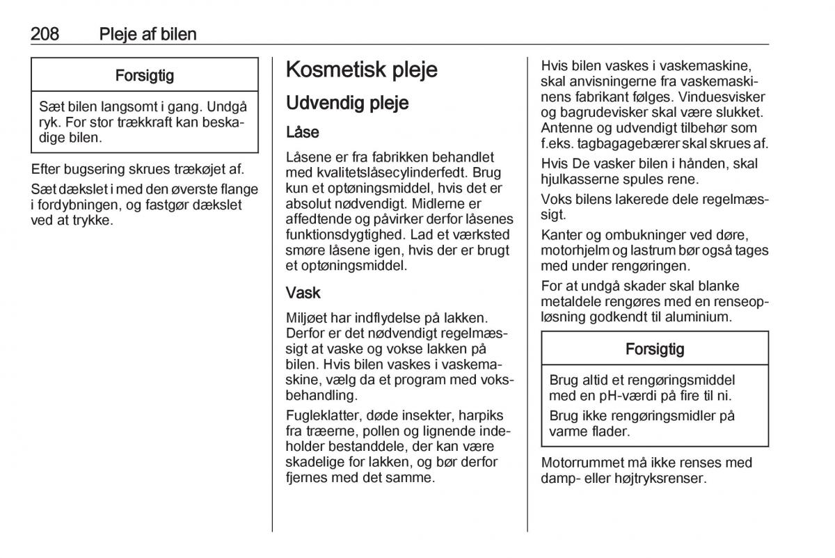 manual  Opel Crossland X Bilens instruktionsbog / page 210