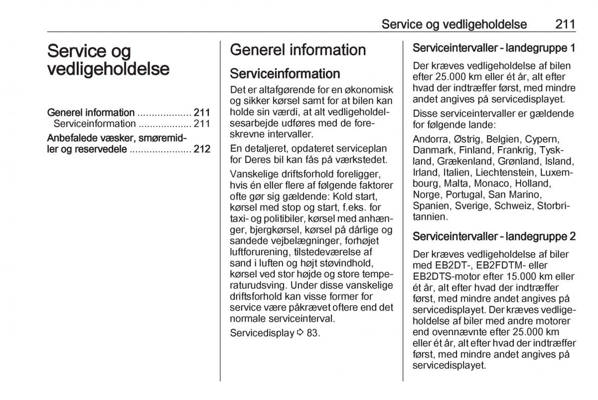 Opel Crossland X Bilens instruktionsbog / page 213